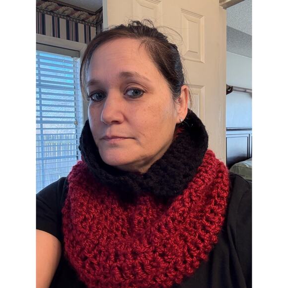 Cowl Neck Hoodie, Hooded Cape, Hand crocheted Hood, Infinity Scarf Neck Warmer, - Picture 9 of 10